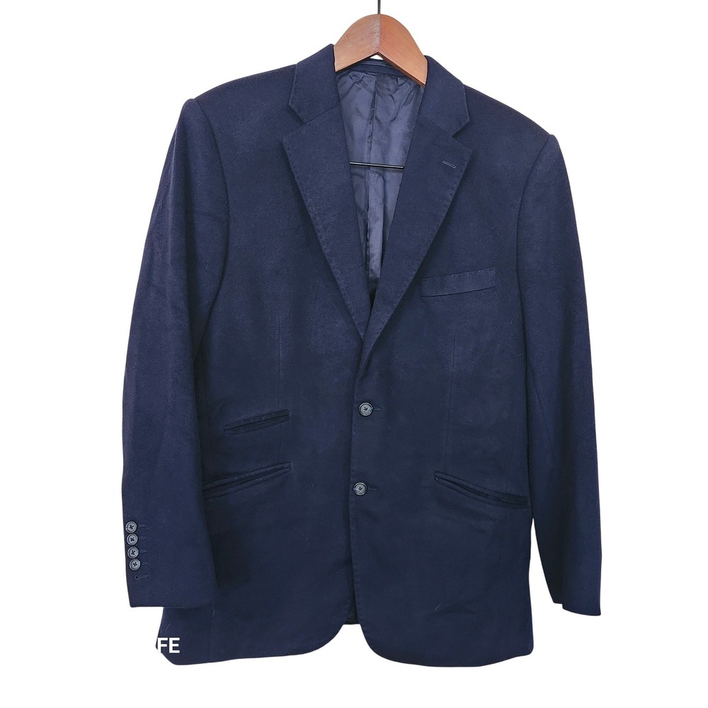 Q Clothier Custom Blazer 42R Navy Blue Loro Piana Superfine Wool Sport Coat